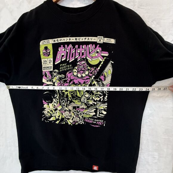 Madness & Co Sweatshirt Pullover Comic Graphic Print Japanese Black XL - Picture 6 of 11